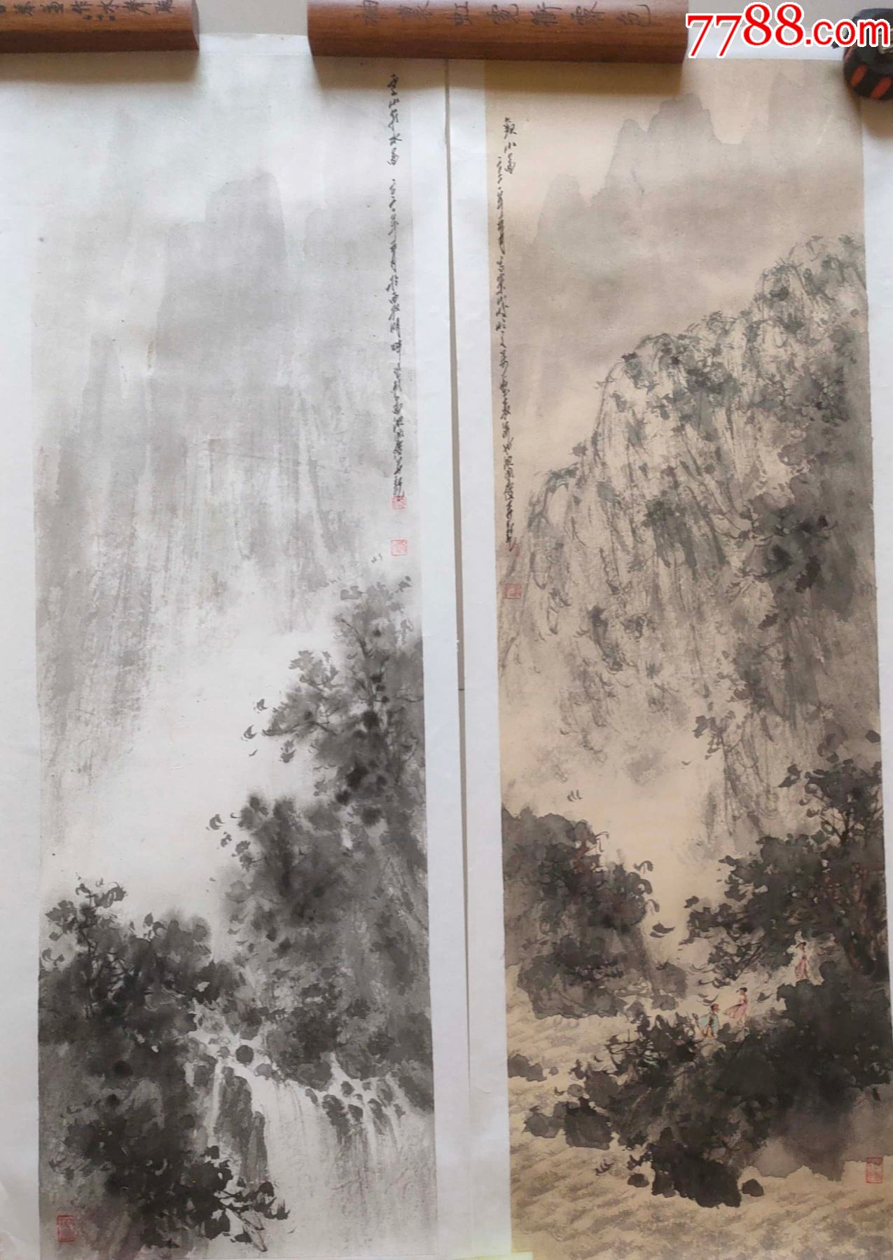 j147中国美术家协会会员傅抱石再传弟子沈国庆山水四