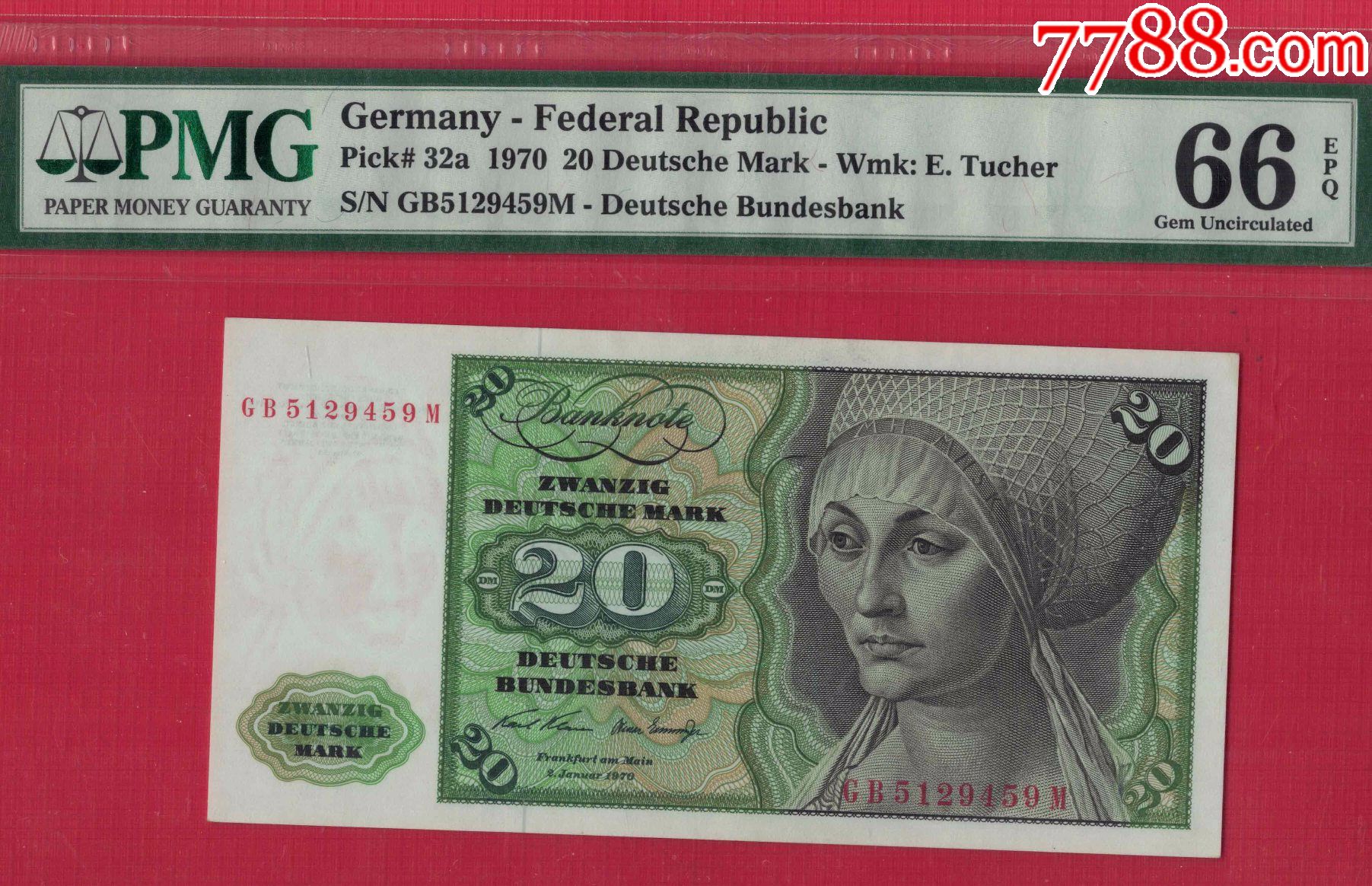 德国160;联邦德国160;西德1970年20马克/p-32a/un