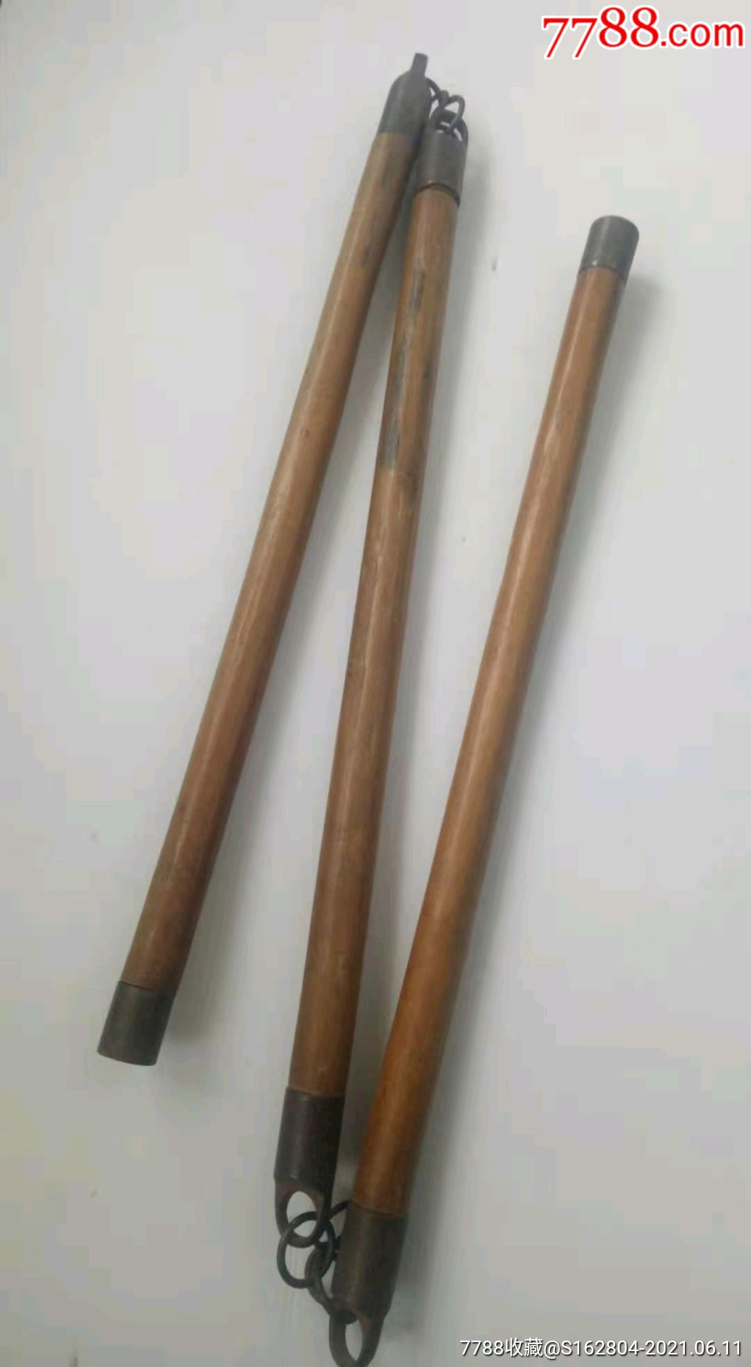 民国时期老木制三节棍