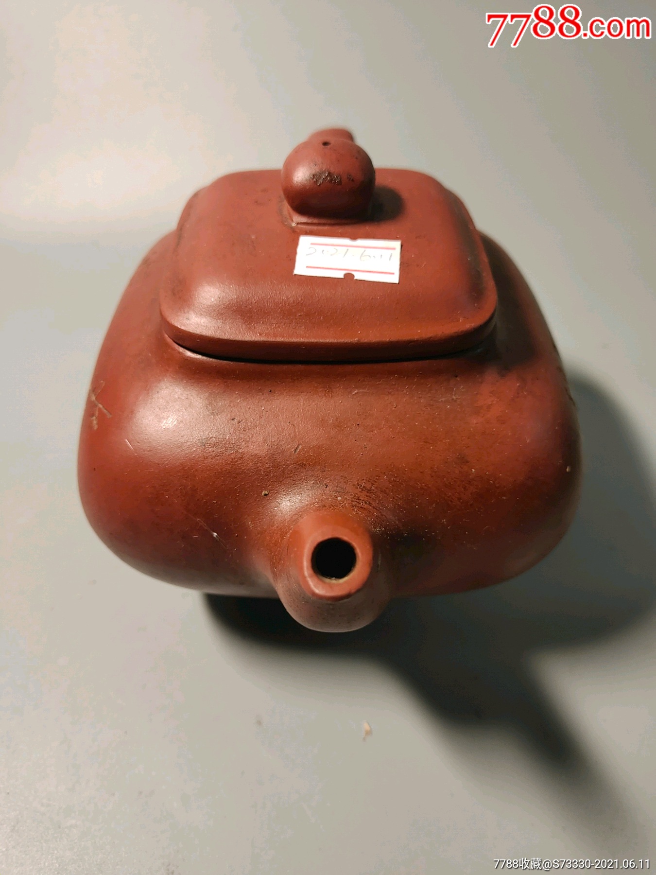 四方传炉紫砂一把,足磕-紫砂壶-7788陶瓷