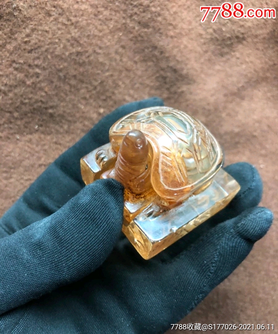 战汉水晶乌龟子母印章套章