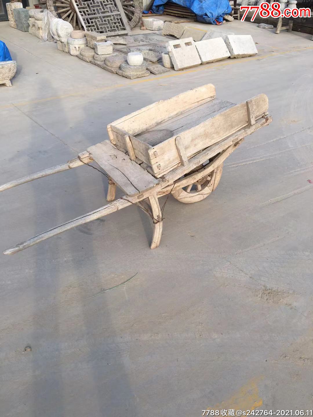清代榆木独轮车完整正常使用