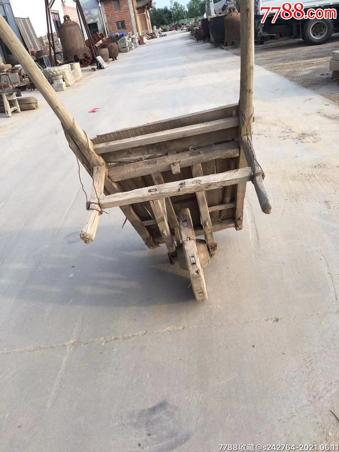 清代榆木独轮车完整正常使用