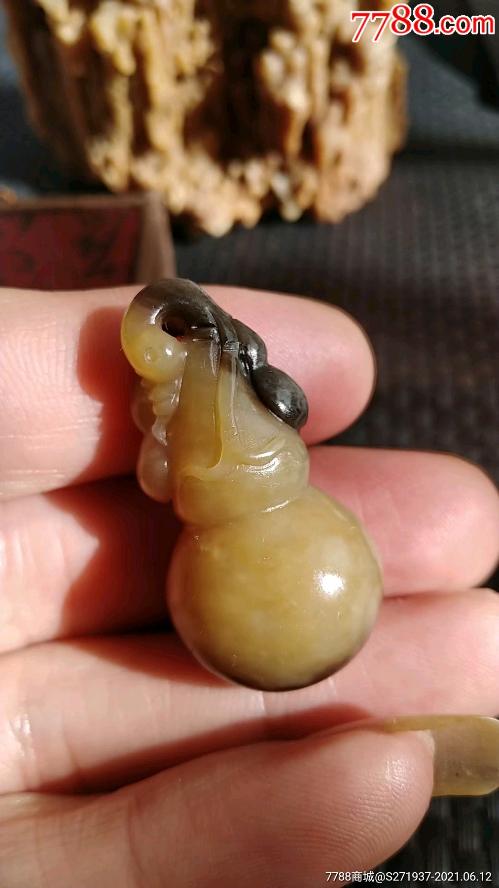 【精美】和田玉籽料俏色巧雕多子多福福禄挂坠-价格:698元-se80781765