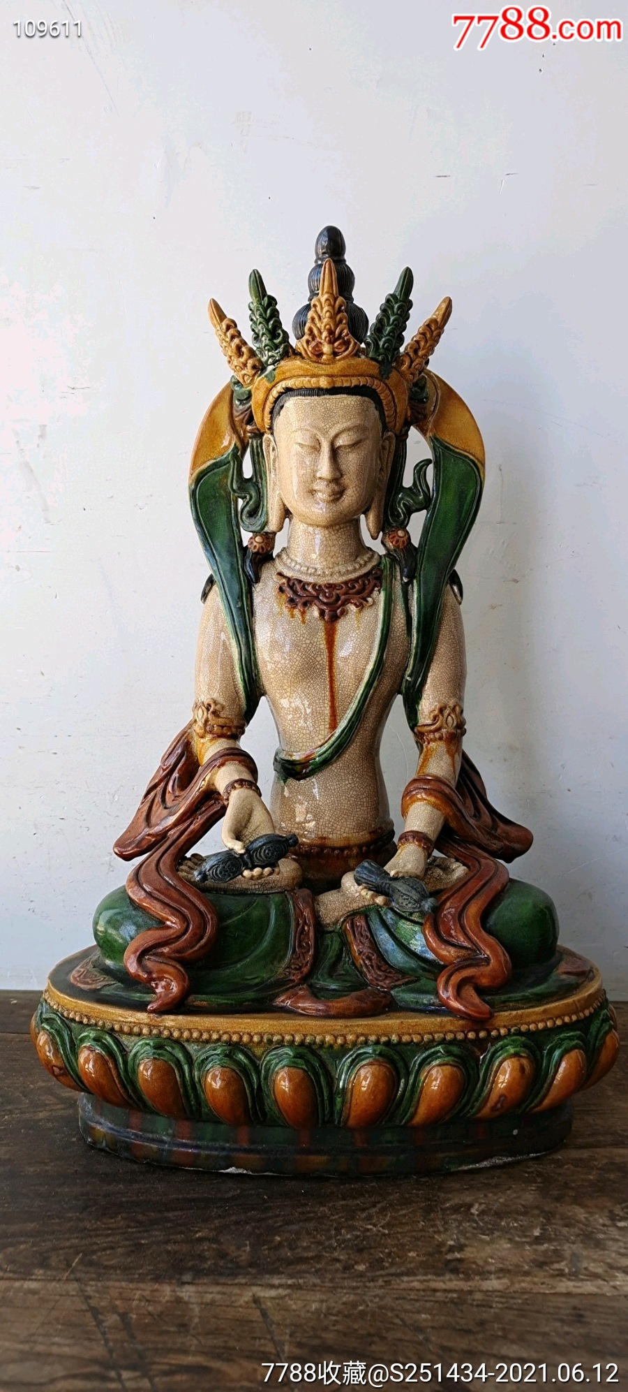 唐三彩三世佛一套