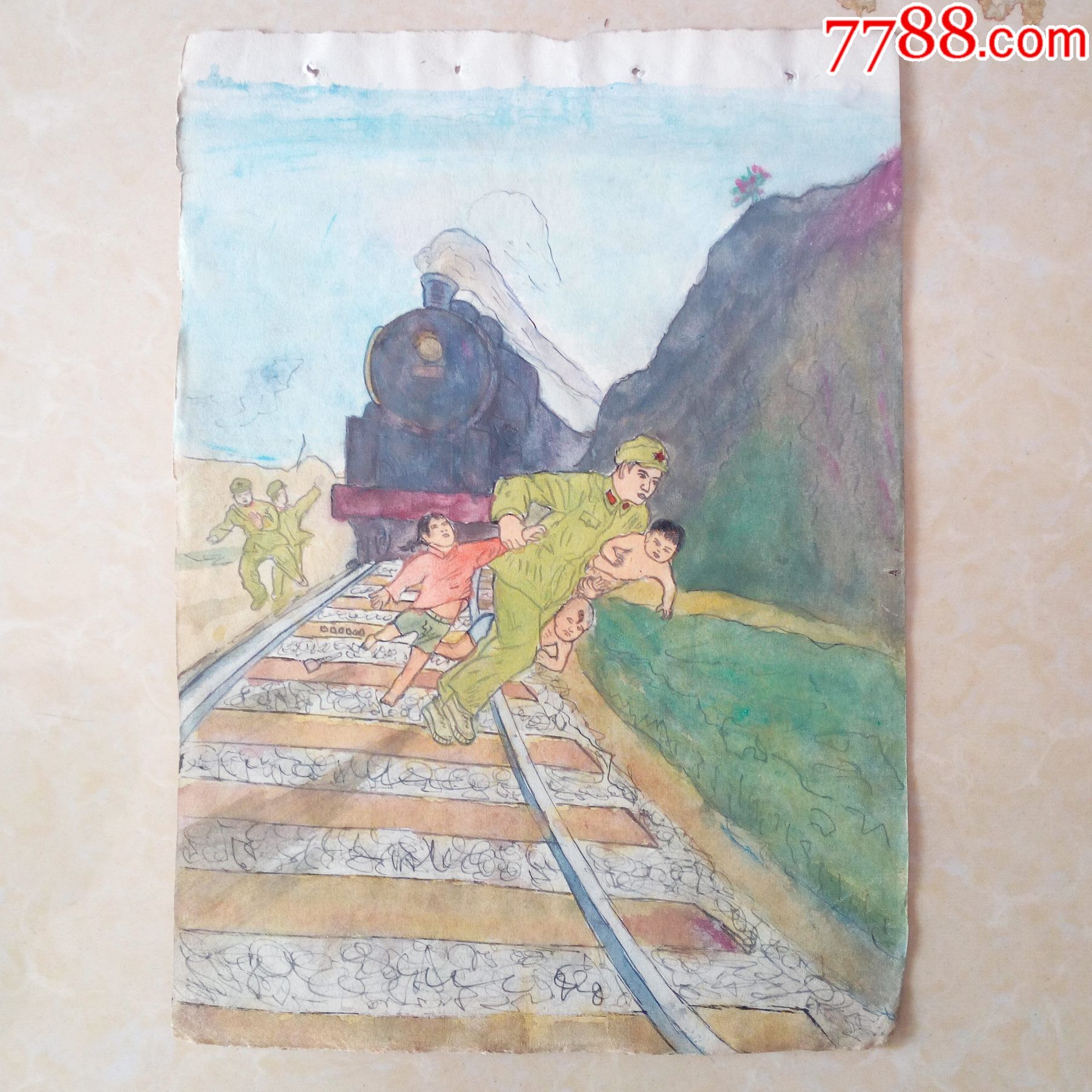 红小兵,狂人日记小女孩等150元-水粉/水彩原画-7788书画网