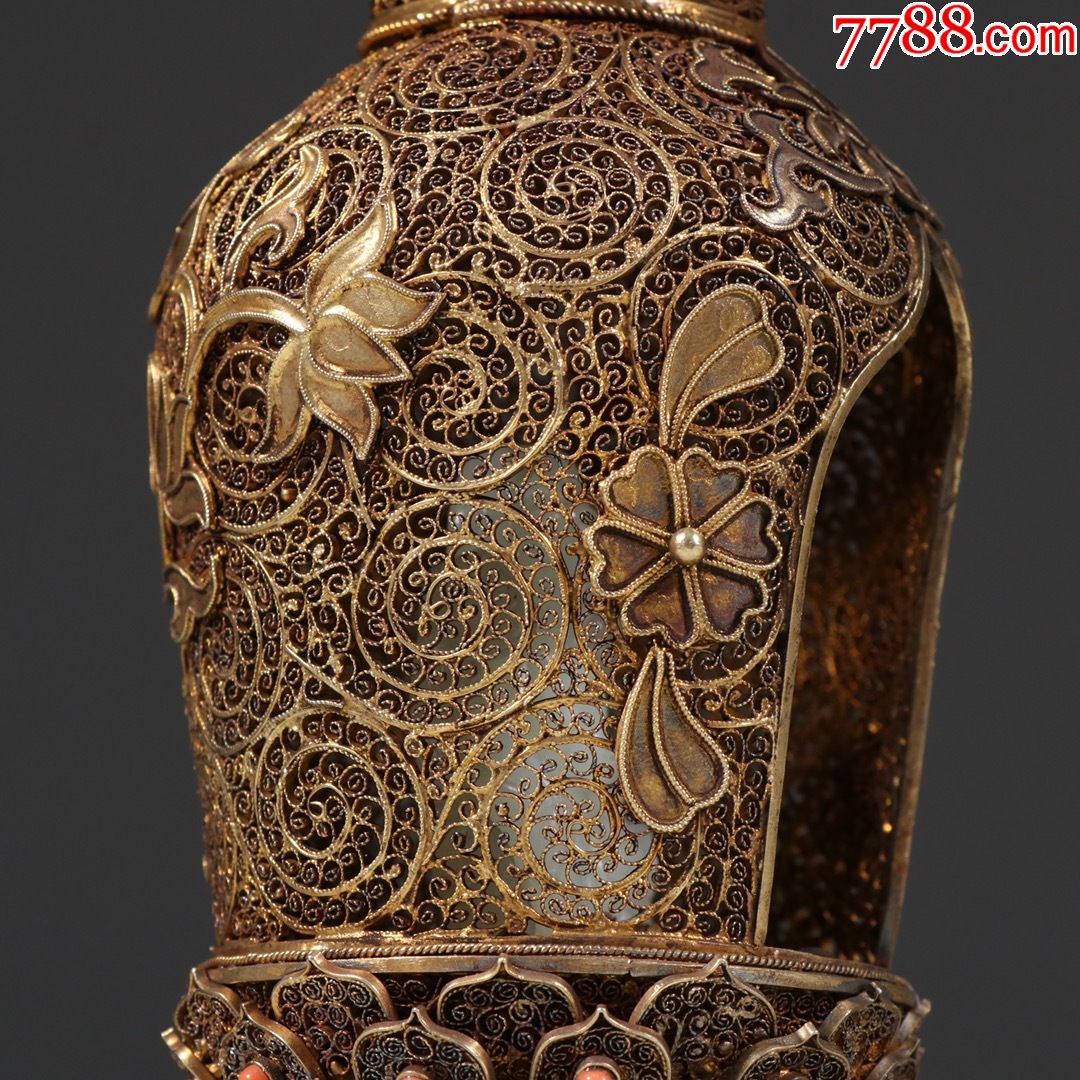 银花丝嵌白玉佛佛龛_第7张_7788工艺品