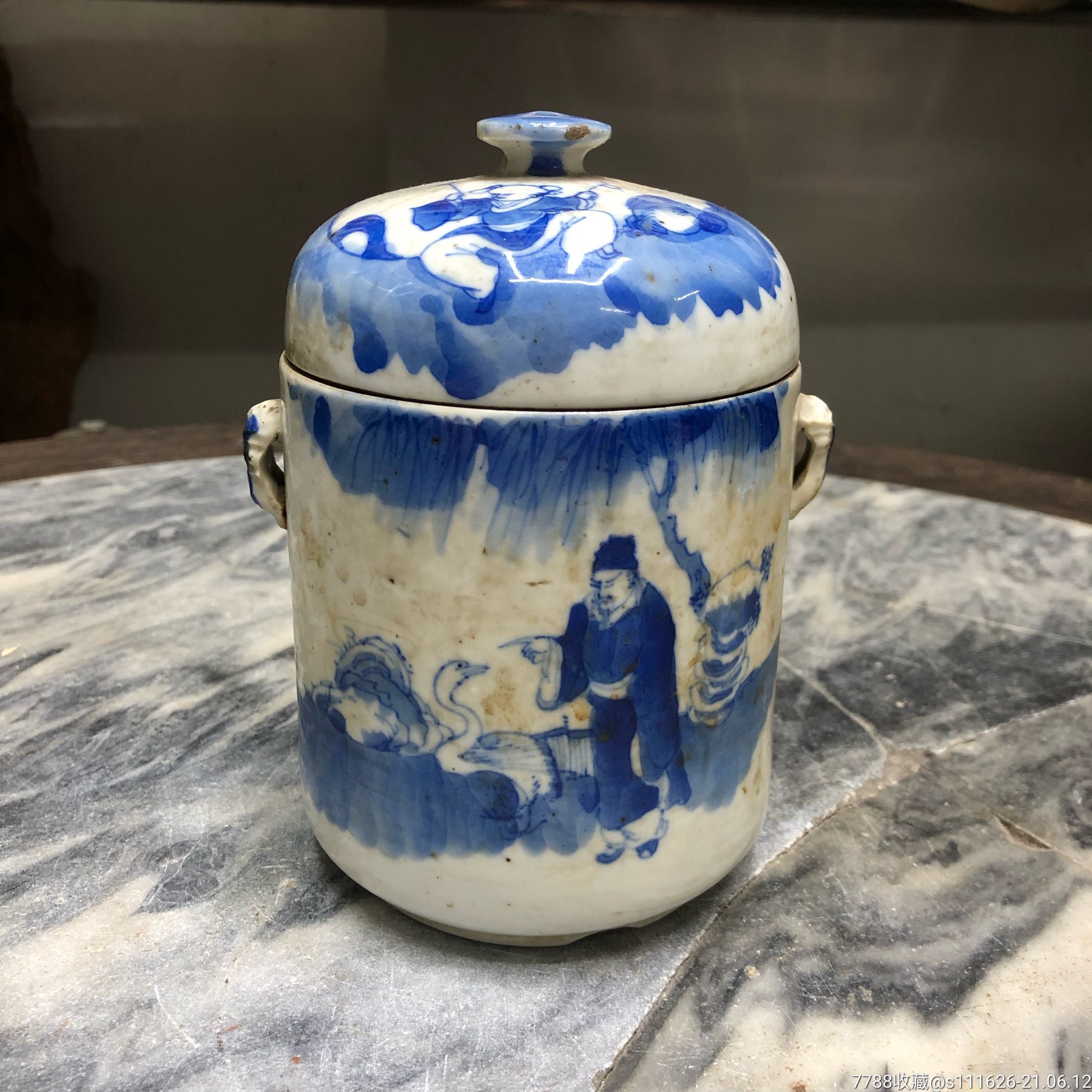 晚清时期-青花人物纹盖罐一套_青花瓷_图片鉴赏_收藏价值_7788青花瓷