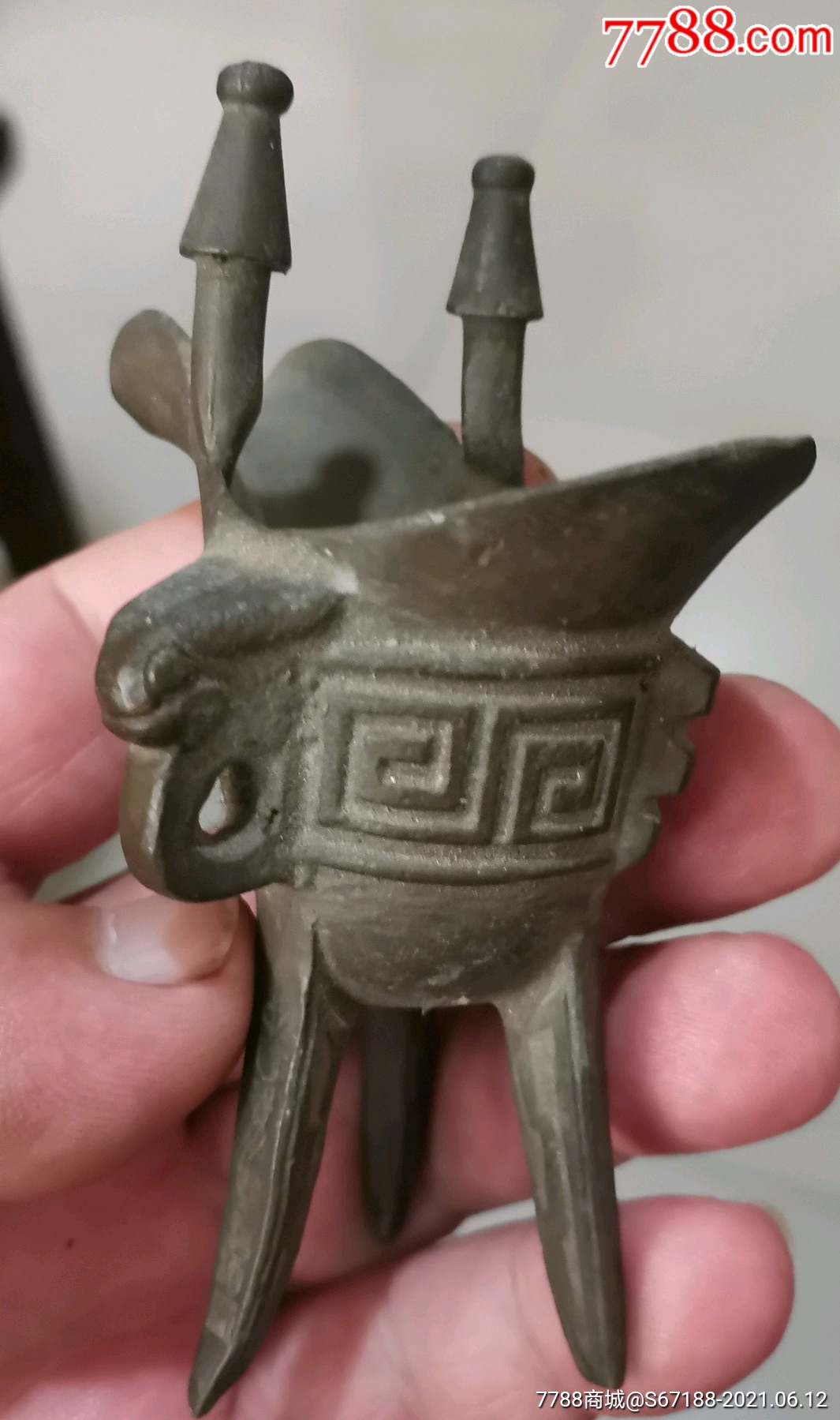 七八十年代三足铜鼎洒杯