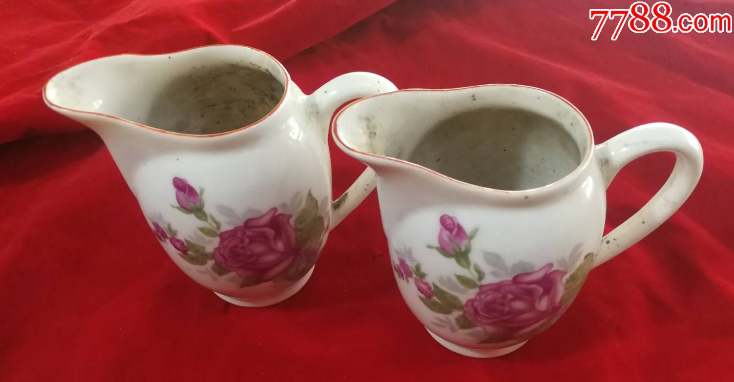 图茶杯水杯奶杯漱口杯一对包老全品_彩绘瓷/彩瓷_第3张_7788铜器收藏