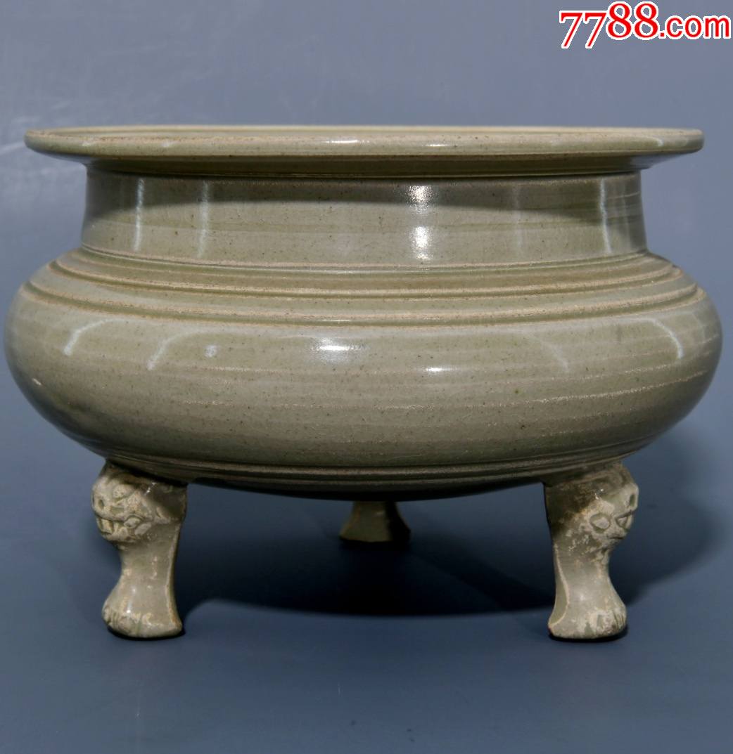 越窑系【三足鬲式炉(工艺品)_青瓷/秘色瓷_图片欣赏_收藏价格_7788