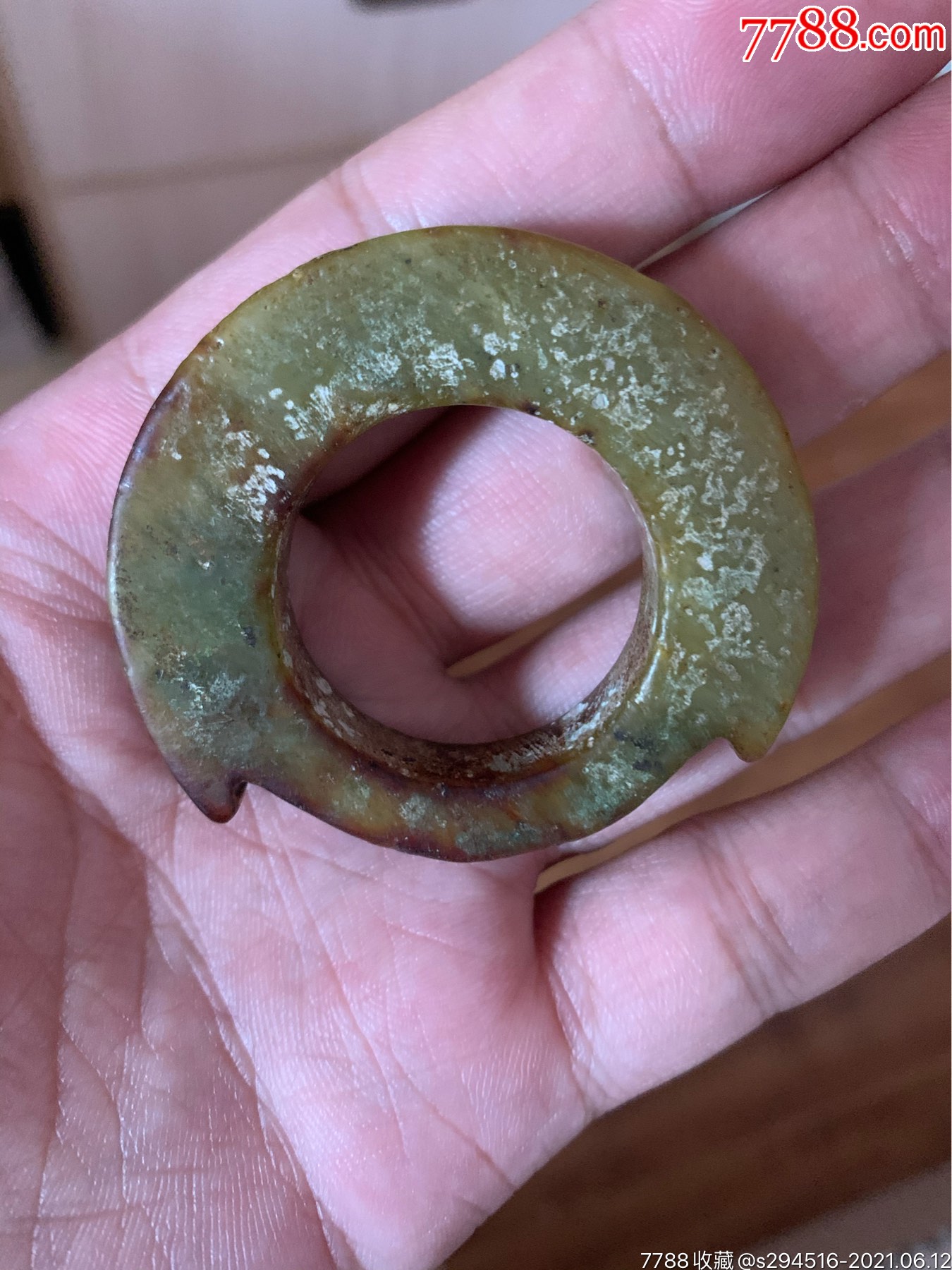 明清老玉环手把件(油性十足