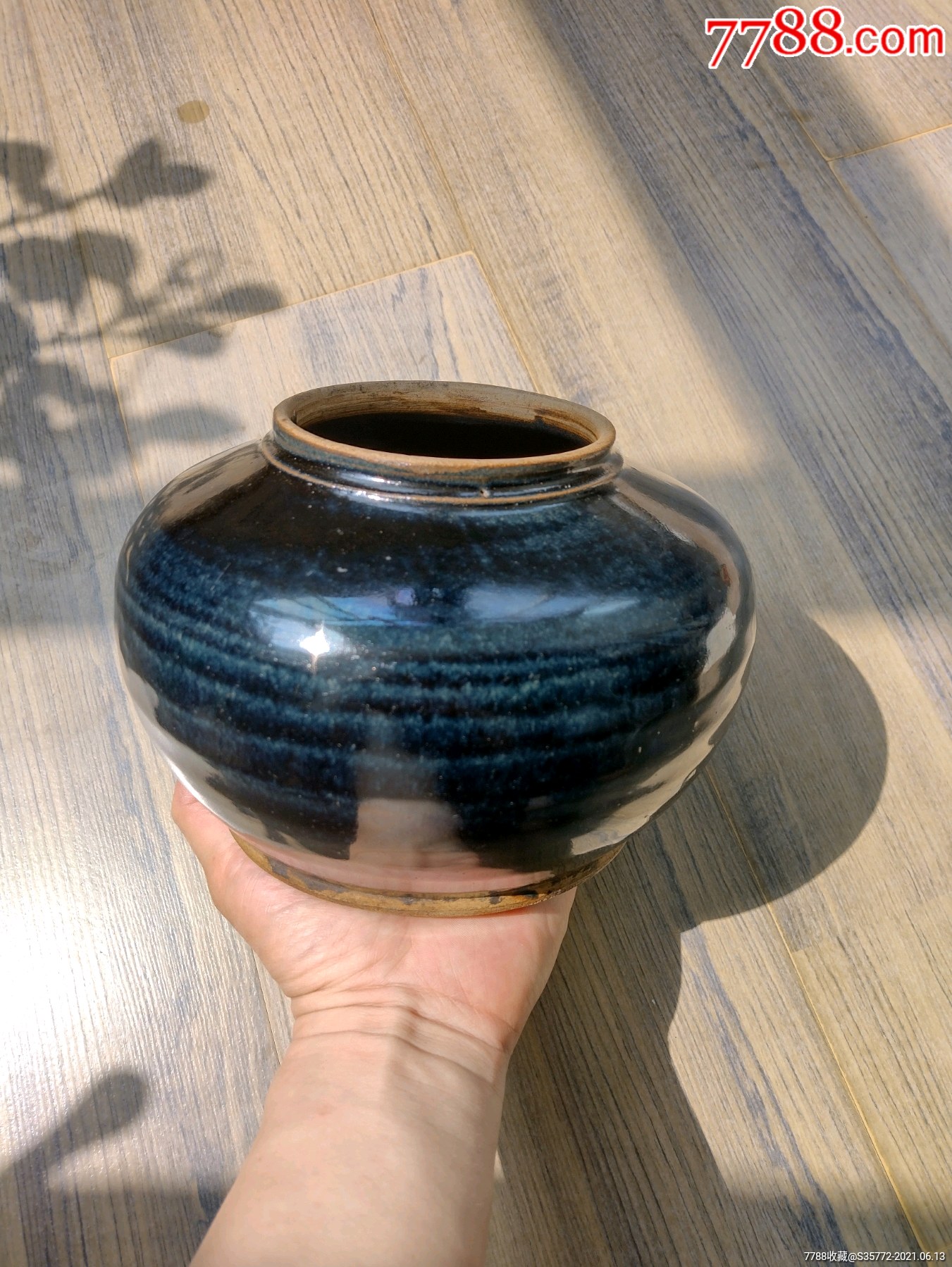 民窑小精品黑釉茶叶罐好品