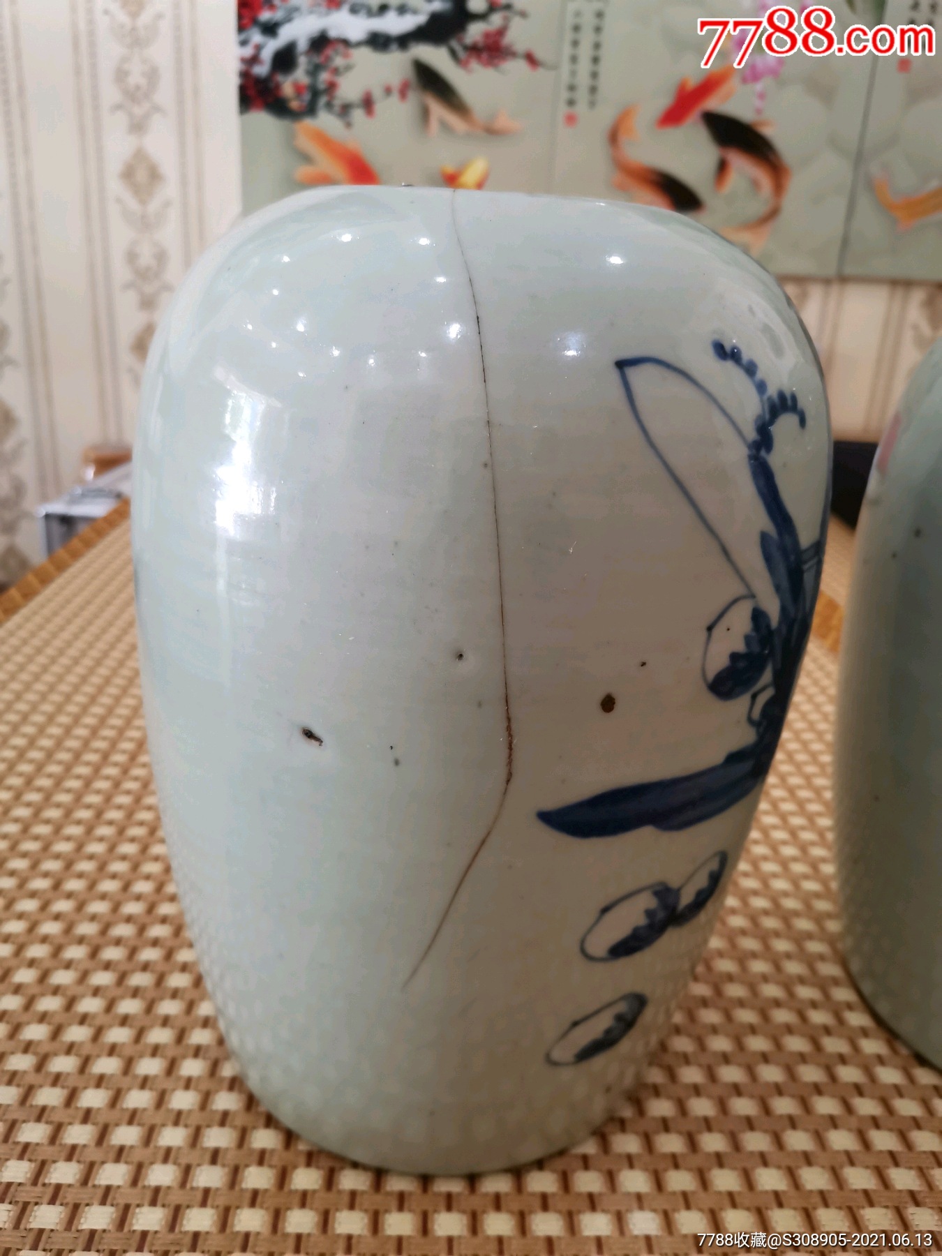 冬瓜罐罐人物罐青花罐