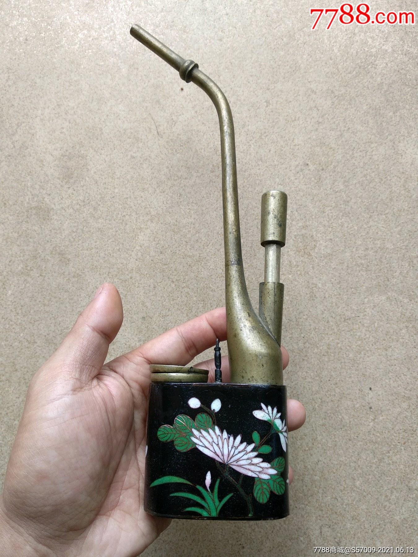 清代景泰蓝珐琅彩水烟壶