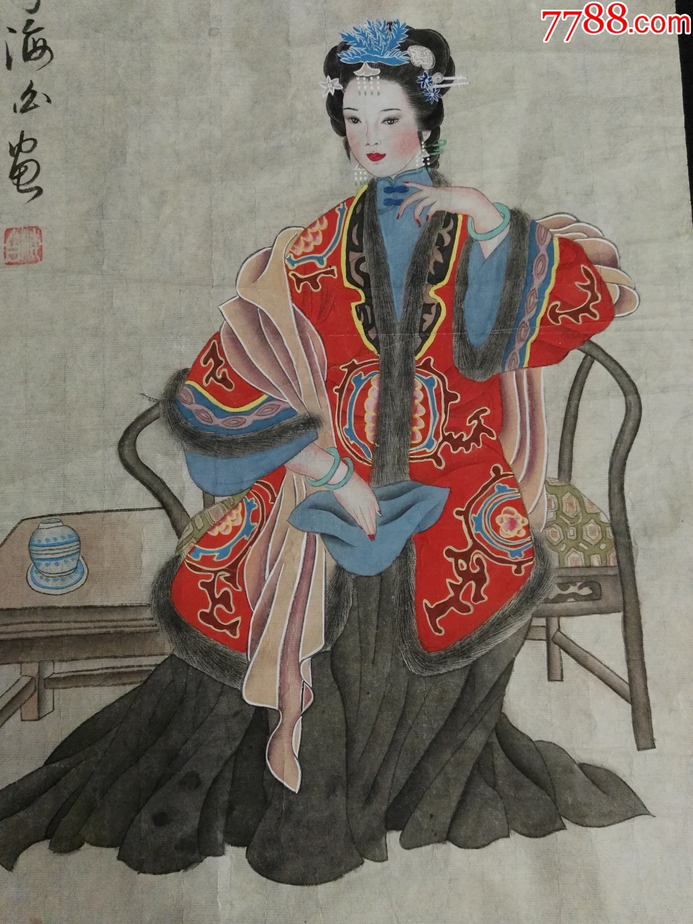 80年代工笔年画一张(纯手绘,非印刷品)