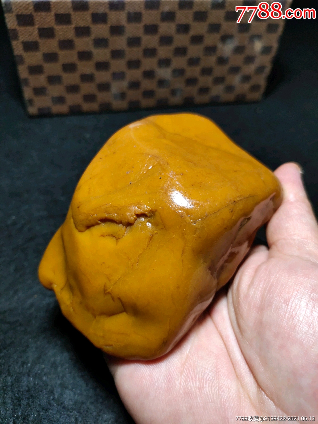 382克黄蜡石细蜡冻_黄蜡石/蜡石_种类图片_收藏价格_7788茶具