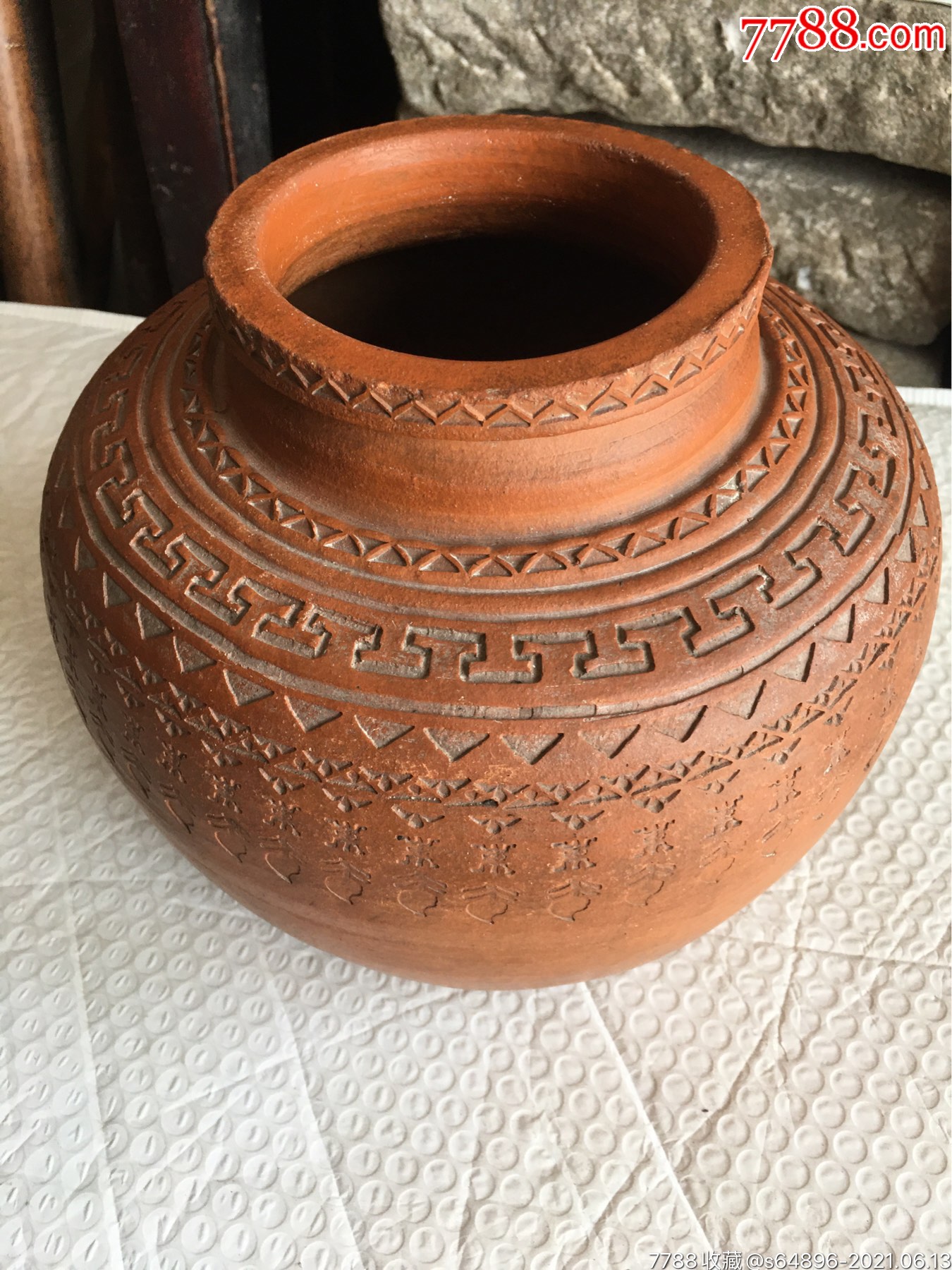 清中期美工红陶老罐子_红陶_种类图片_收藏价格_7788茶具