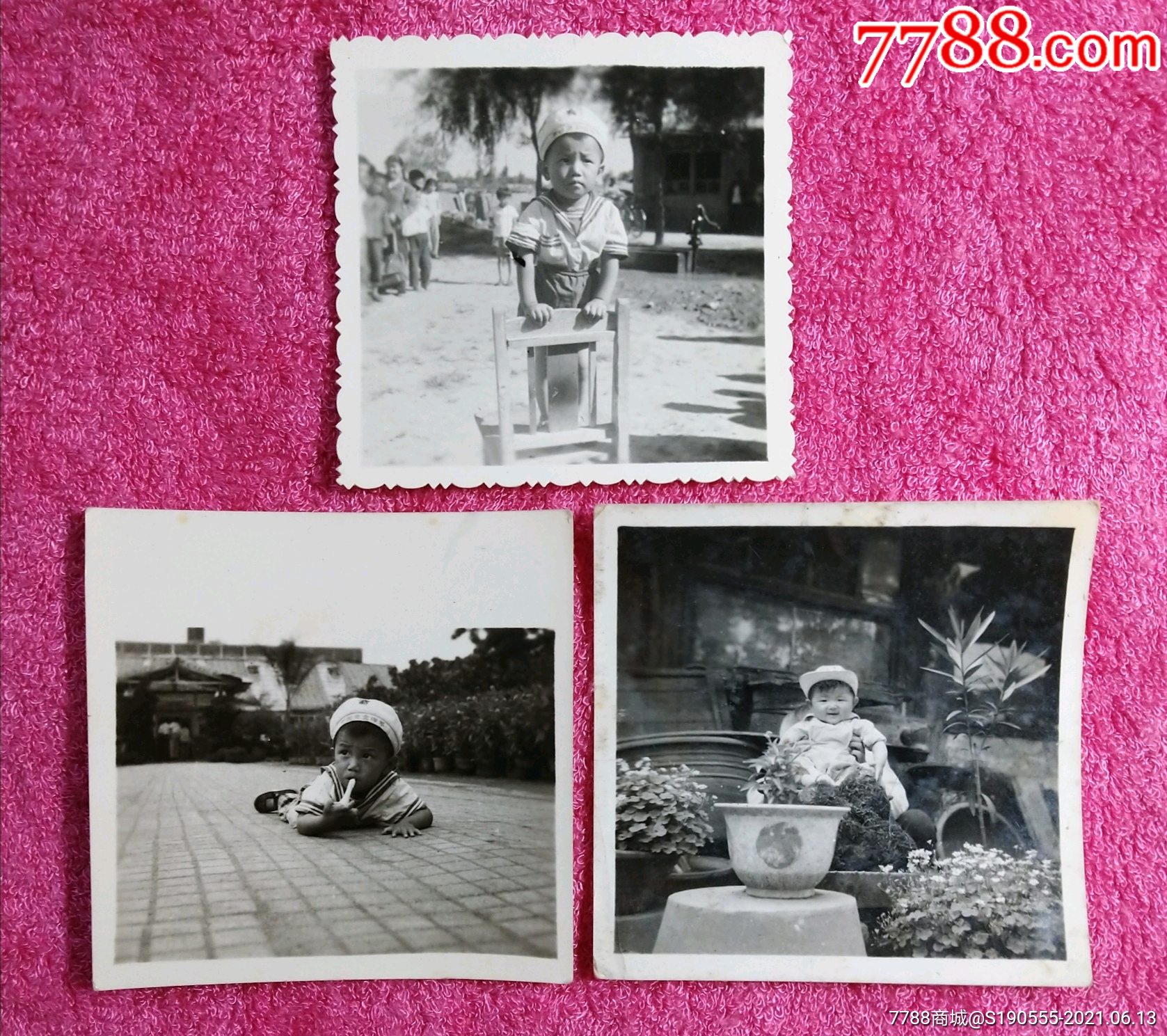 早期穿海军服的小宝宝老照片3枚-价格:13元-se80815460-老照片-零售
