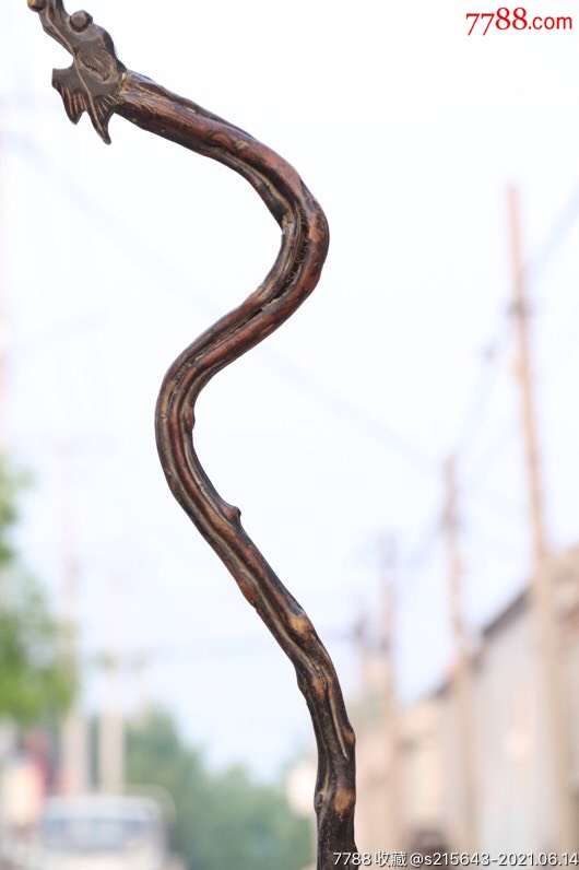 降龙木六道木龙头拐杖采用天然造型制作源头货源