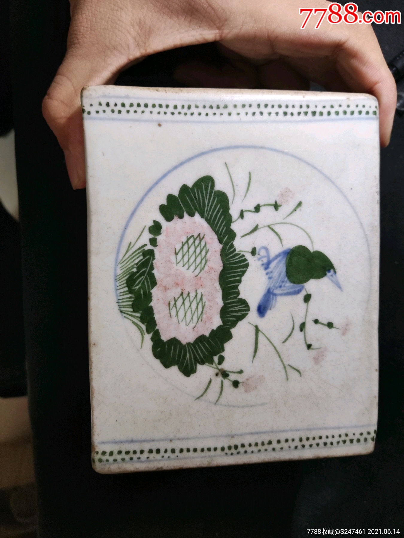 民国醴陵花鸟枕