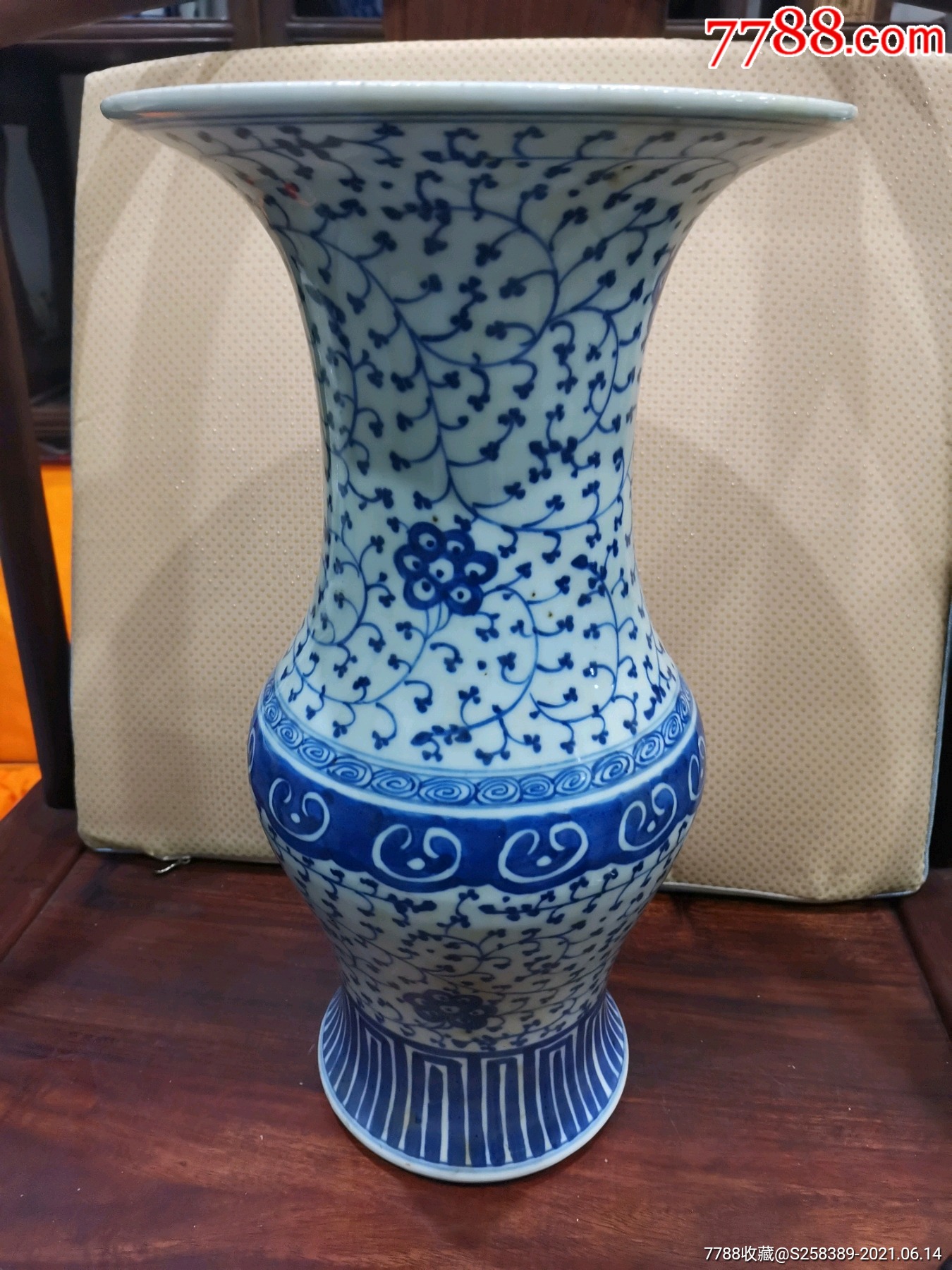 清代缠枝莲花鼓