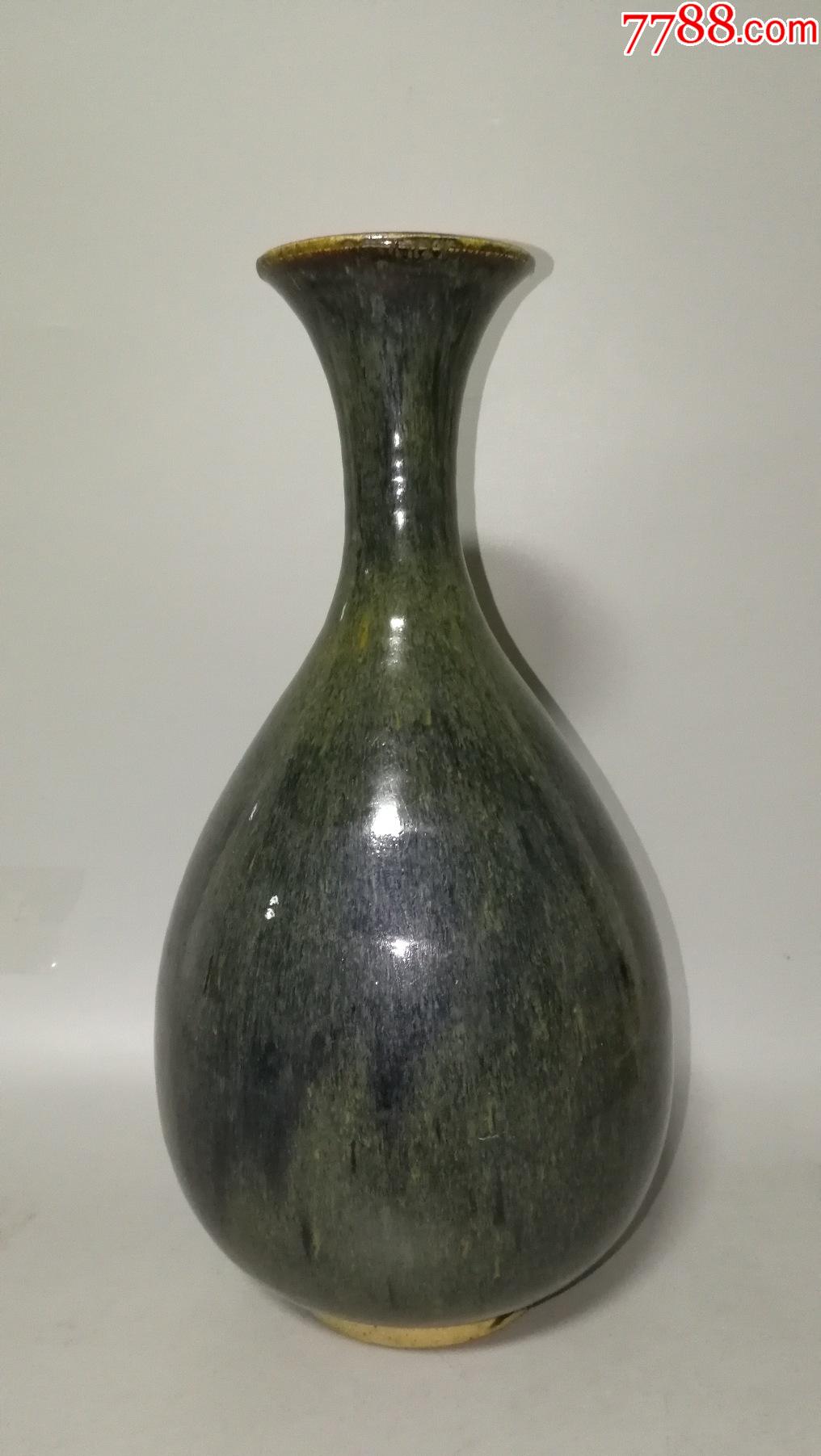 黑瓷满窑变玉壶春瓶_黑瓷/天目瓷_第1张_7788瓷器