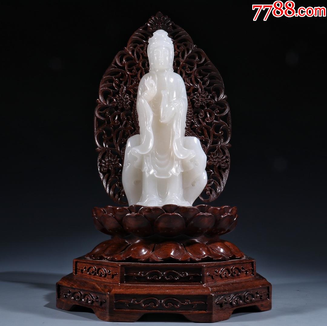 和田玉籽料观音立像摆件-价格:23000元-se80836787-和田玉-零售-7788