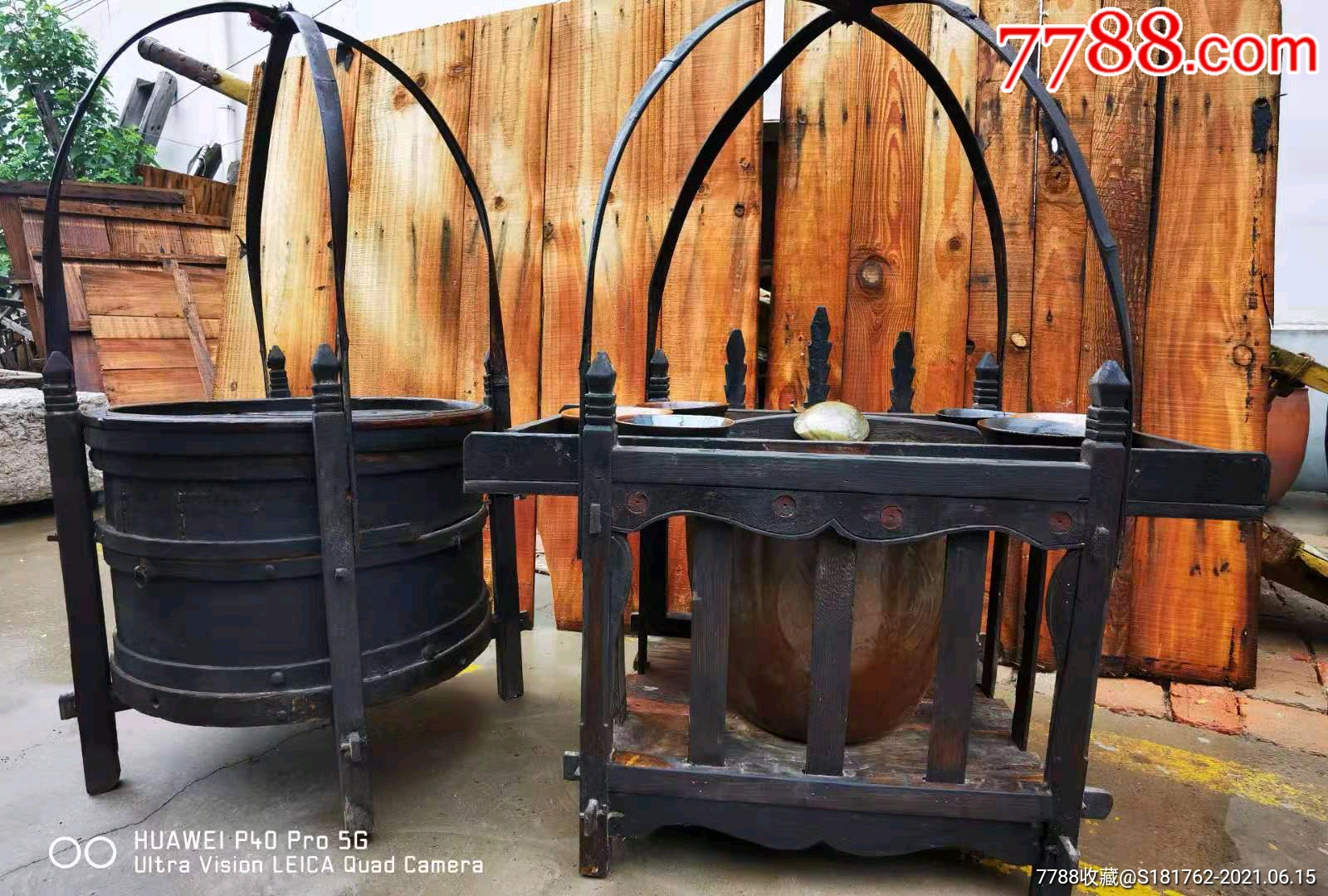 清代卖老豆腐烧饼小吃挑子一套