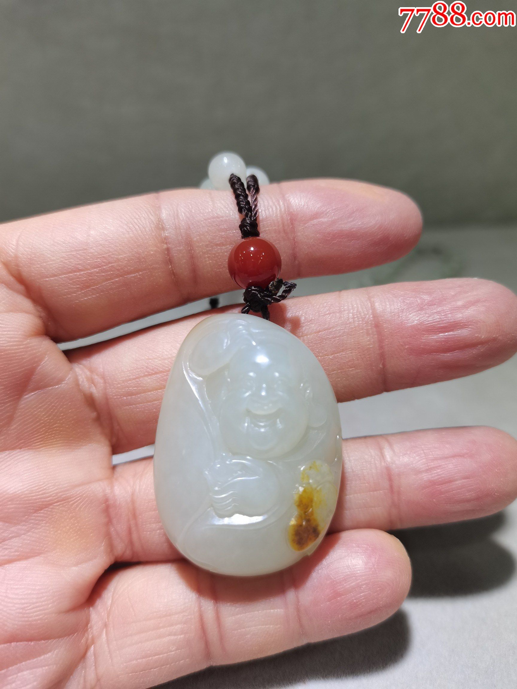 新疆和田籽料"弥勒佛"挂件-和田玉-7788商城__七七八八商品交易平台