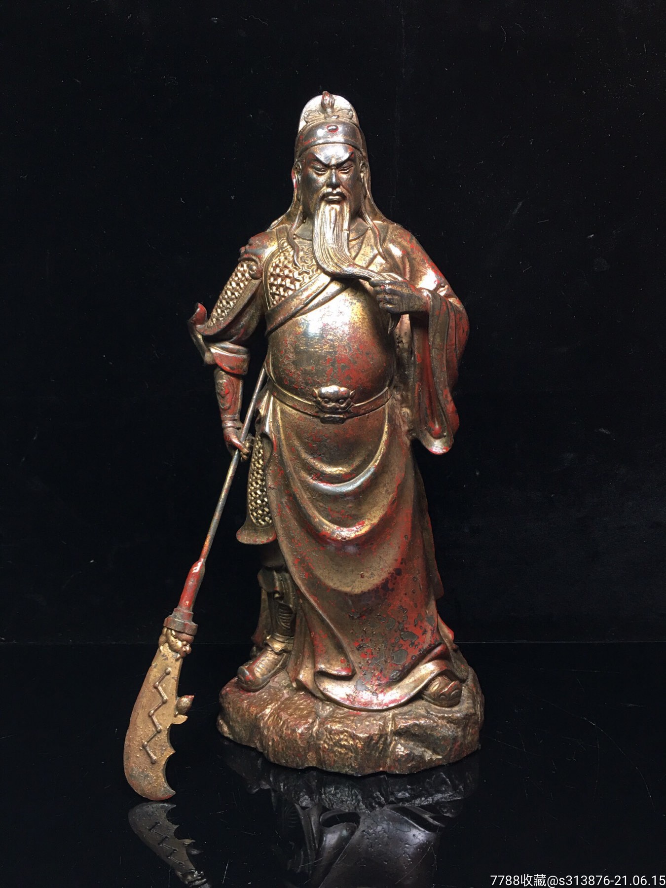 藏传佛教铜关公佛像工艺精美包浆厚重尺寸如图重28公斤