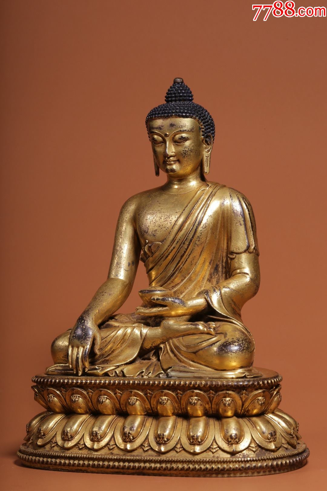 铜鎏金释迦牟尼坐像-铜像/铜佛像-7788商城__七七八八商品交易平台