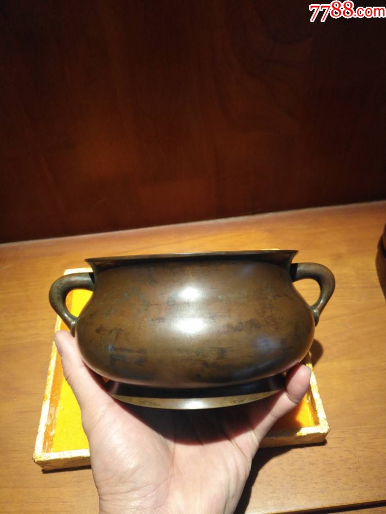 清代私家款蚰耳老铜香炉_铜炉_图片鉴别_收藏价值_7788和田玉收藏