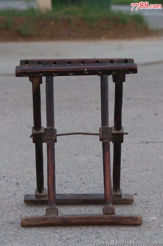 马扎又称胡床黄檀木制鲁做做工精致优雅保存完整编制坐面后可以用