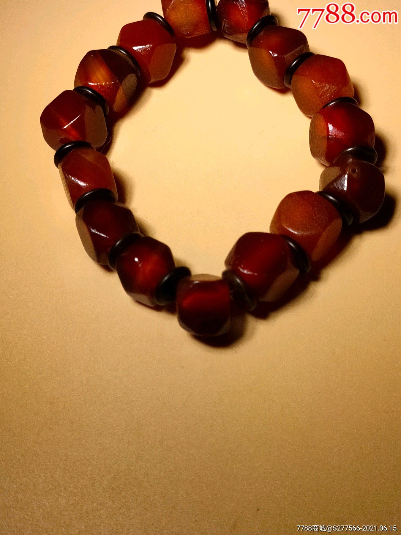 古代老玛瑙散珠编制的手串