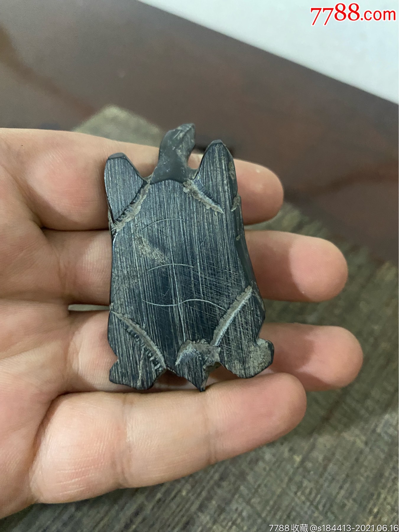 解放初期煤精石乌龟一对