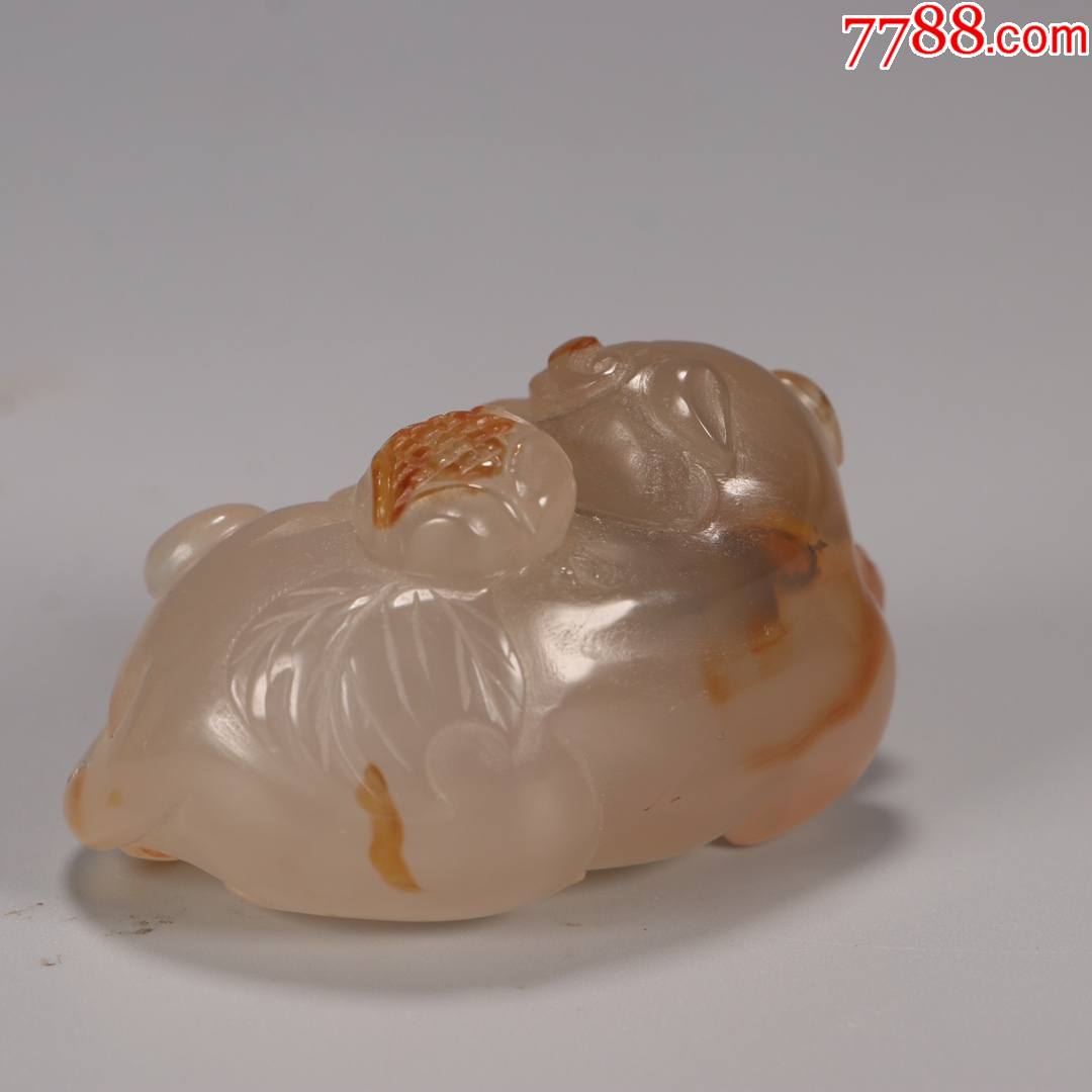 旧藏:老玛瑙瑞兽把件