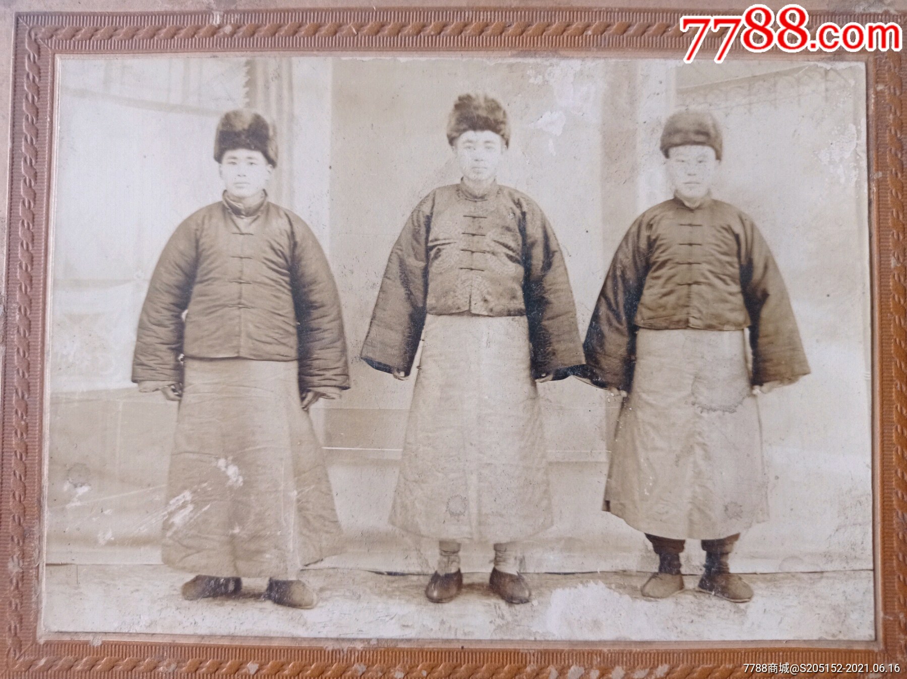 民国,三位走西口商人老照片.原版