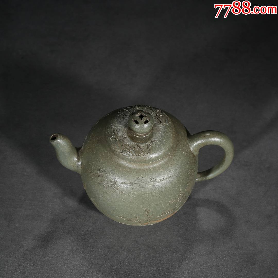 民国绿泥山水人家紫砂壶