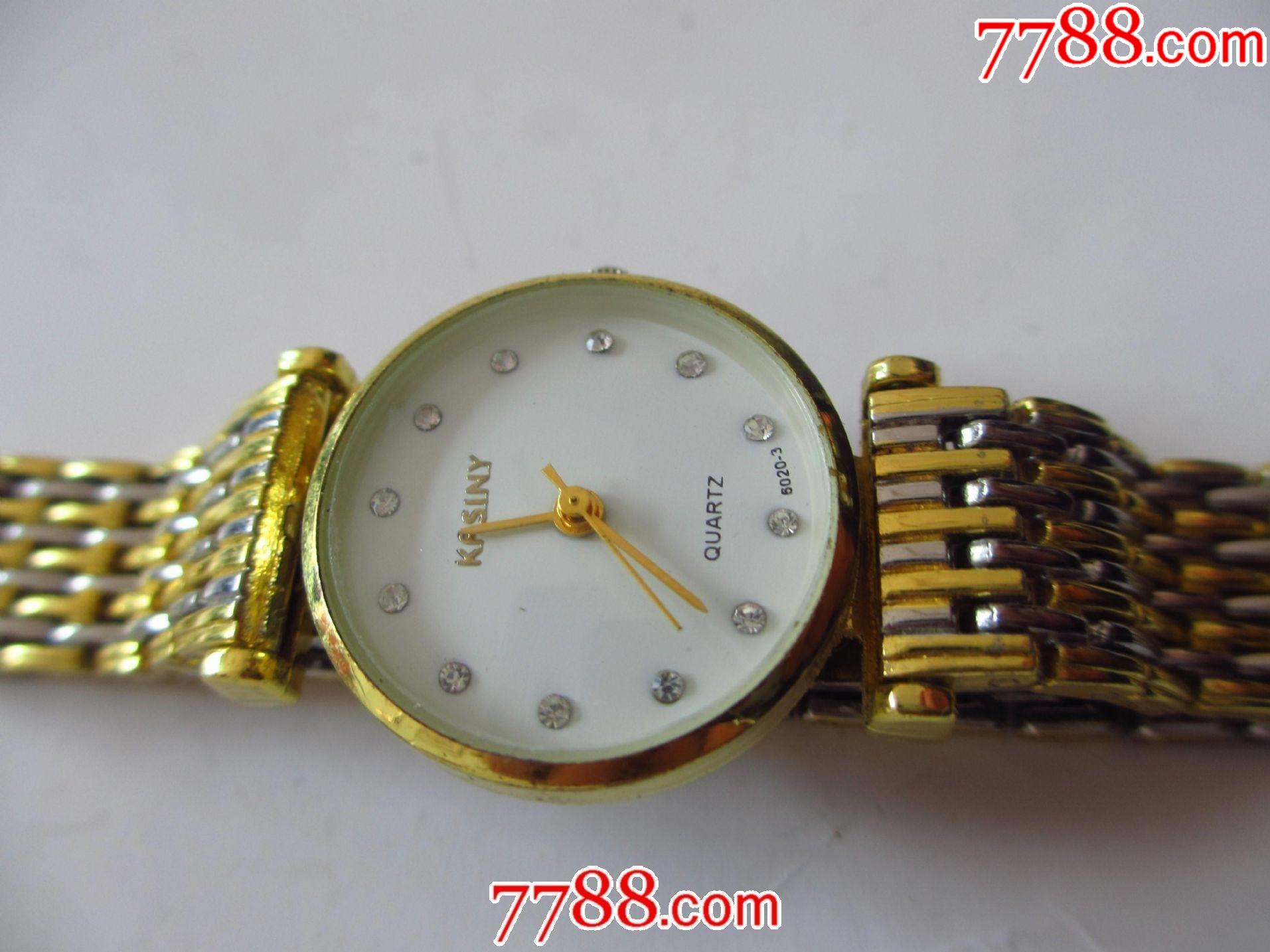 零售 手表/腕表 >> 瑞士制造镀金外壳间表带烤漆镶钻盘【kasiny】