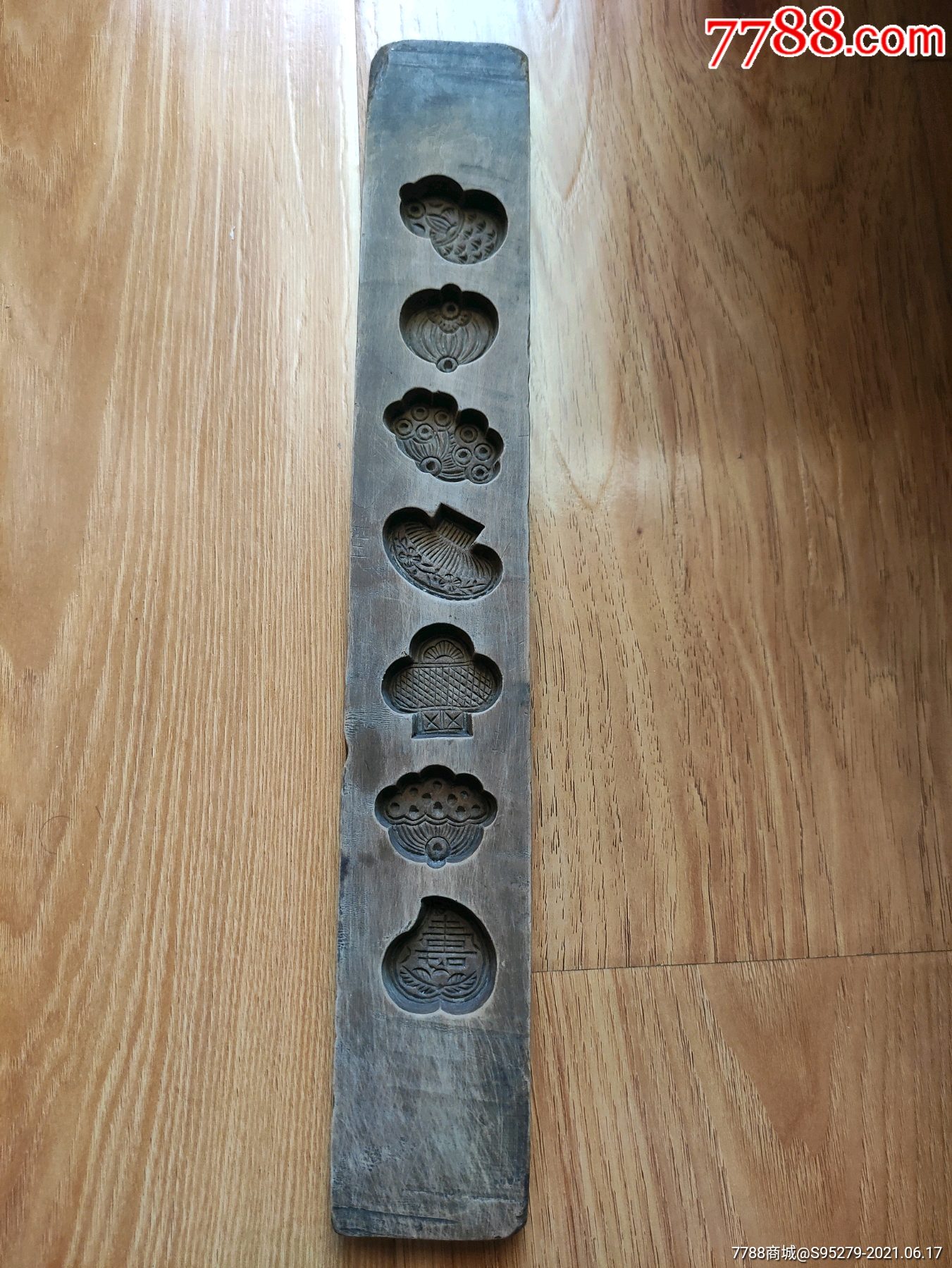 胶东民俗木制模具百花面卡子