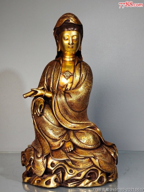 錾刻观音菩萨供像-价格:6800元-se80880021-佛像/造像-零售-7788佛像