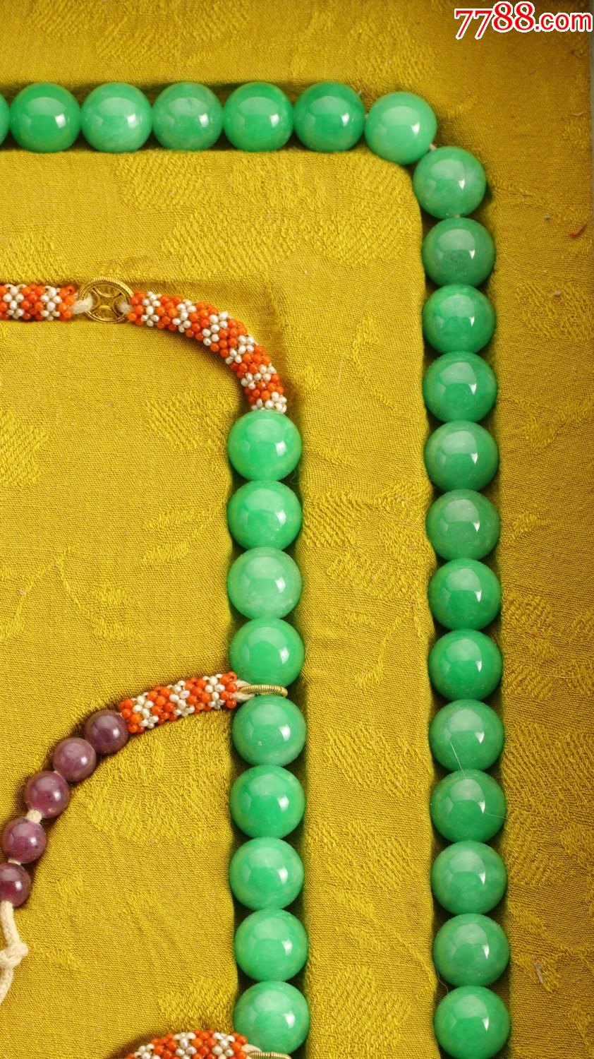 宫廷式翡翠朝珠108籽然