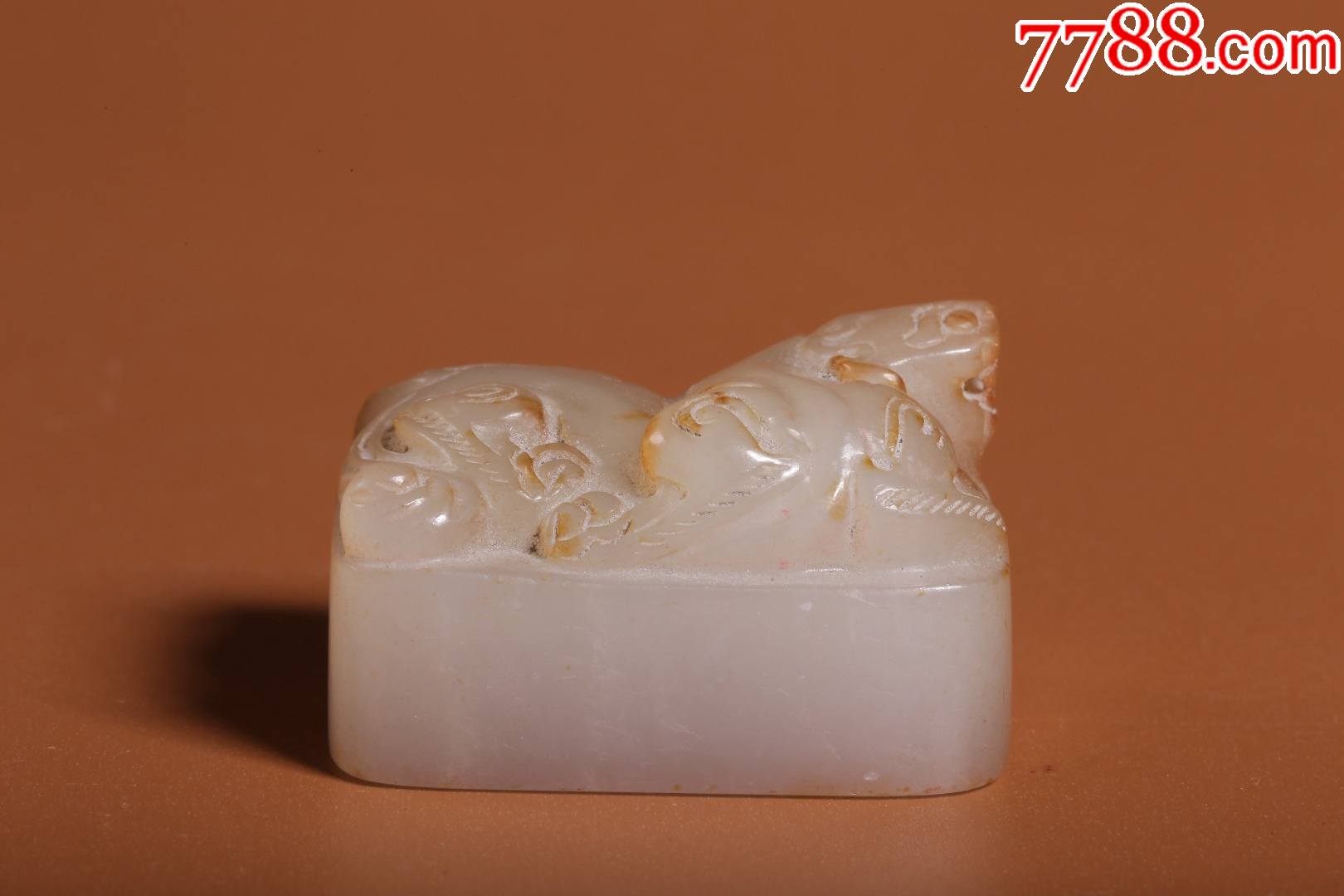 和田白玉螭龙钮印章
