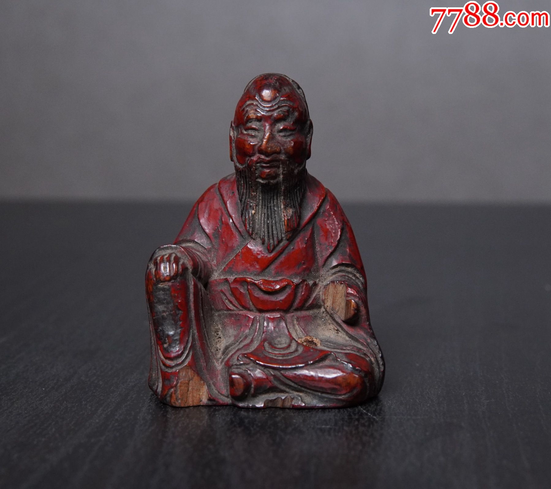 清代木雕老子坐像雕像道教精品木雕佛像