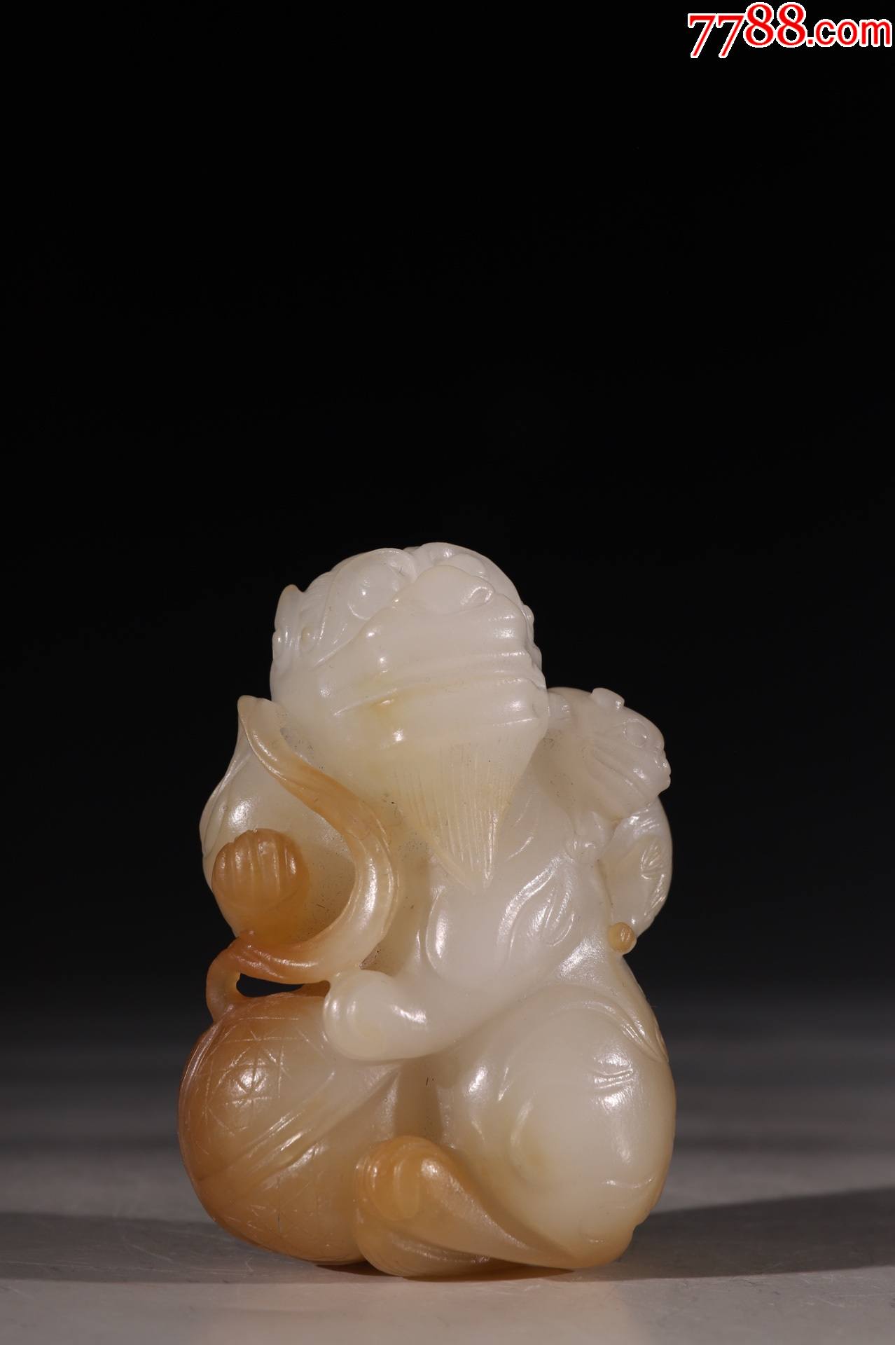 和田玉籽料普贤菩萨摆件