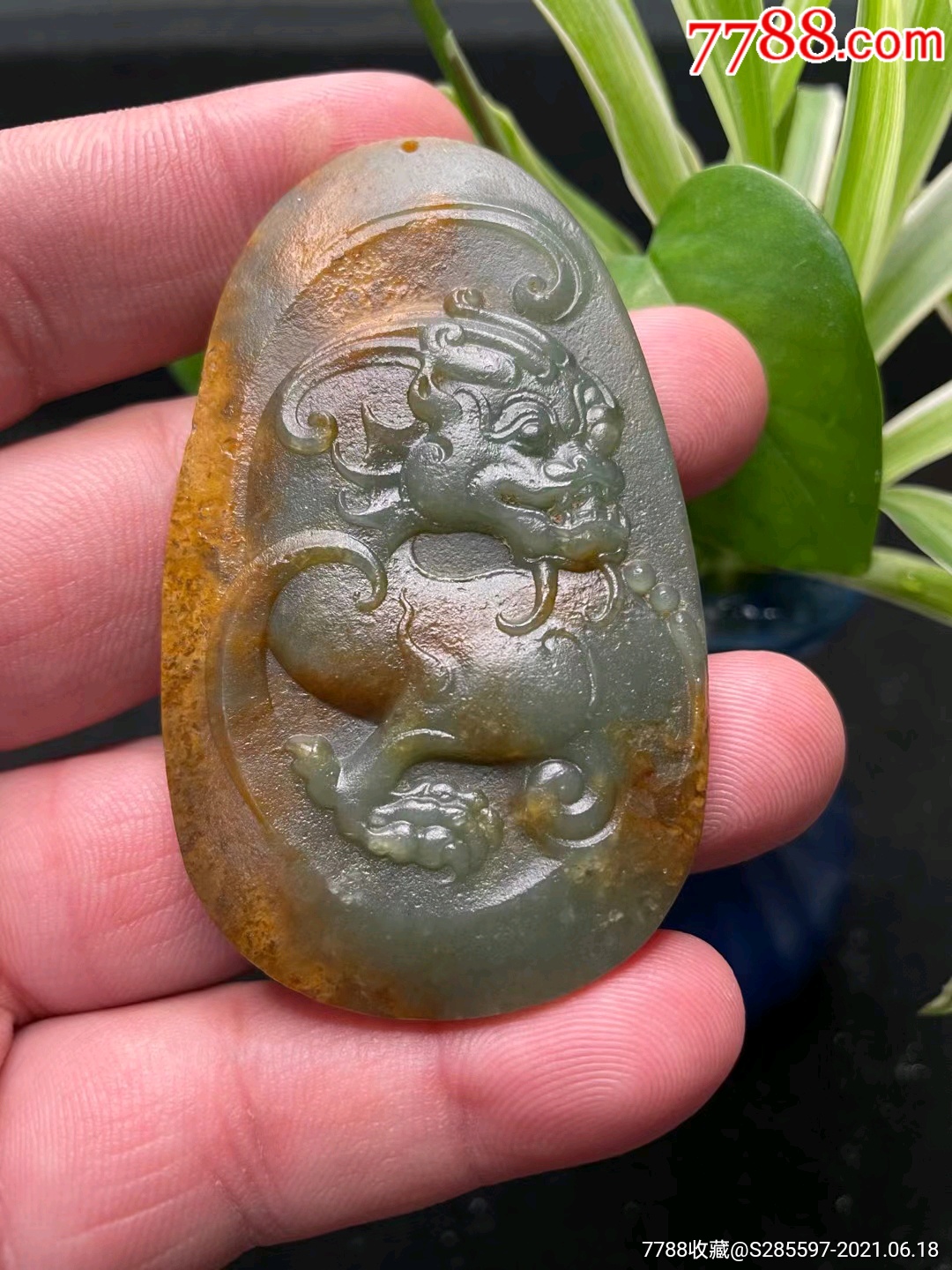 河磨玉仿古貔貅挂件