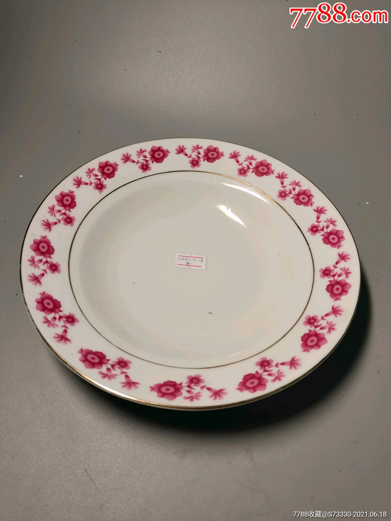 80年代景德镇厂货经典红花折腰盘子一块3