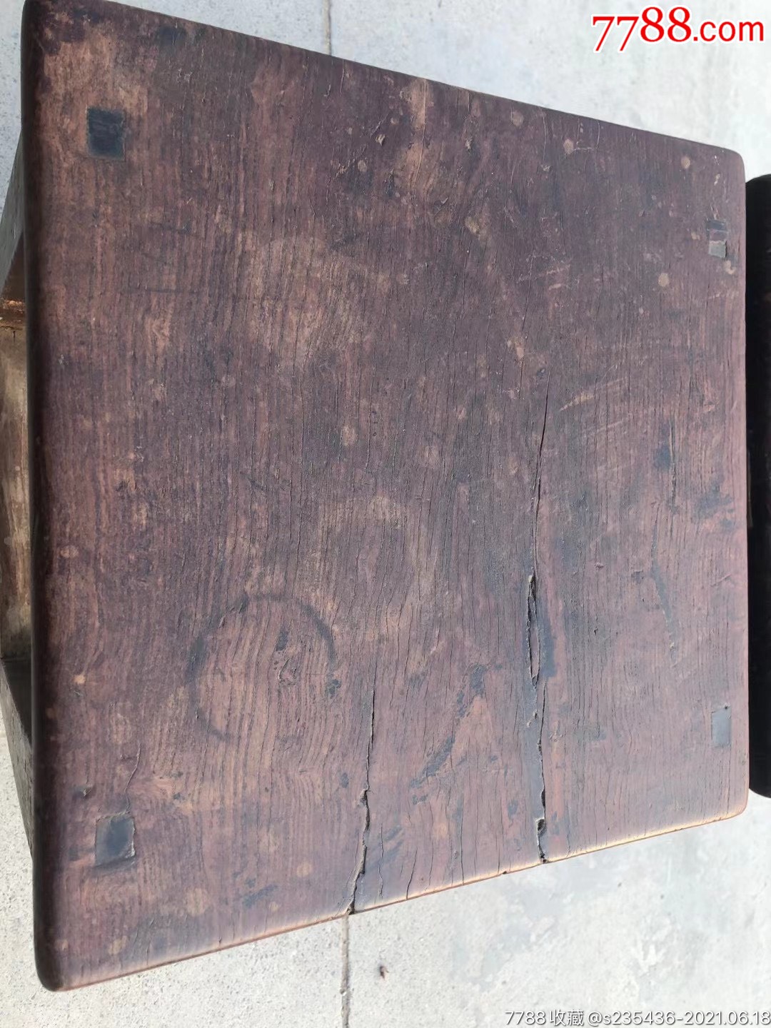 柞榛木方凳一对包浆浓厚保存完整包老包真尺寸如图