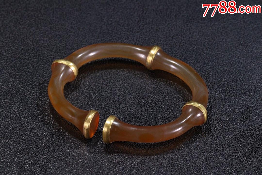 辽金玛瑙包金手镯